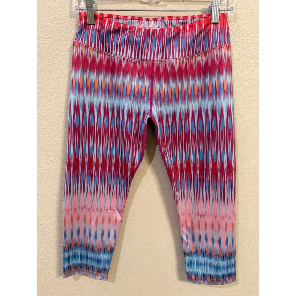 Prana Women's Capri Leggings Size M Colorful Geometric‎ Print Athleisure Workout
